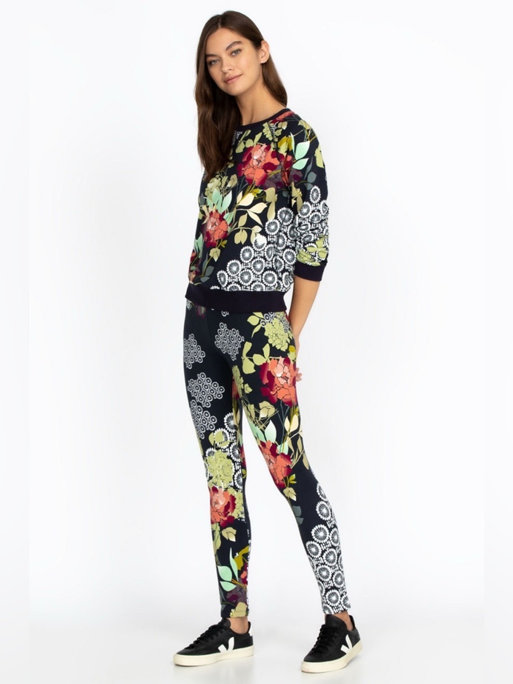 NWT JOHNNY WAS Sierra High-Waisted Floral Leggings Size - Picture 3 of 8